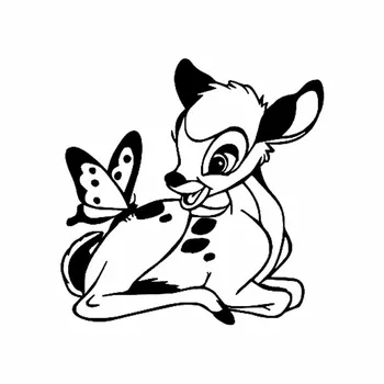 PLAY COOL Desene animate Bambi Caprioara cu Fluture Drăguț Animal Autocolant Auto Automobile Motociclete Accesorii Exterioare Decalcomanii de Vinil