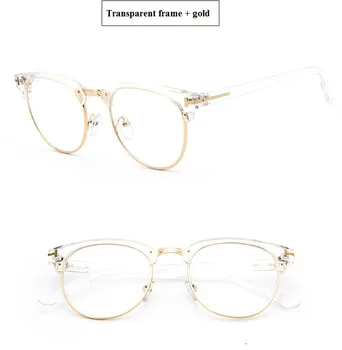2019 Nouă Jumătate Metal Femei Ochelari Cadru Bărbați Ochelari Cadru de Epocă SquareClear Ochelari Optici pentru rame de Ochelari ochelari