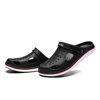 YEINSHAARS Brand de Dimensiuni Mari 39-45 Croc Bărbați Grădină Negru Casual Aqua Saboți Fierbinte de sex Masculin Trupa Sandale de Vară Diapozitive Plaja Pantofi de Înot