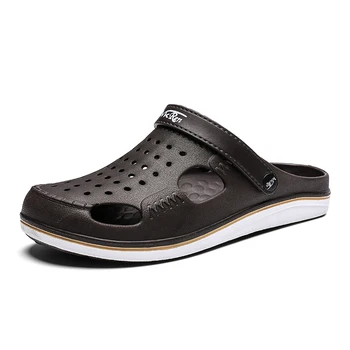 YEINSHAARS Brand de Dimensiuni Mari 39-45 Croc Bărbați Grădină Negru Casual Aqua Saboți Fierbinte de sex Masculin Trupa Sandale de Vară Diapozitive Plaja Pantofi de Înot