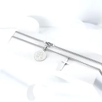 Vintage Din Oțel Inoxidabil Saint Benedict Crucea Pandantiv Colier San Benito Medalie De Design De Bijuterii Pentru Femei Barbati