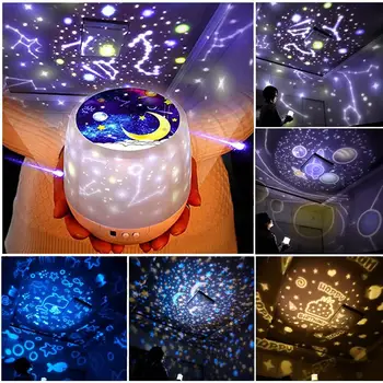 Cerul înstelat de Noapte Lumina de Planeta Magic Proiector Ocean Univers Lampă cu LED-uri Colorate Roti Intermitent Star Copii de Cadou de Crăciun