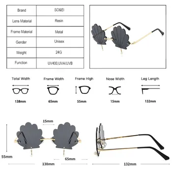 DECI&EI de Moda Unic, fără ramă Forma de Floare ochelari de Soare Femei Vintage Ocean Limpede Lentile de Ochelari de Cereale Coajă Perla Pandantiv ochelari de Soare