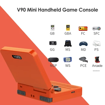 V90 3.0 inch IPS Ecran Flip Consola Handheld Dual Deschide Dystem Joc Consola Reîncărcabilă Portabil de Buzunar Mini Joc Video Player