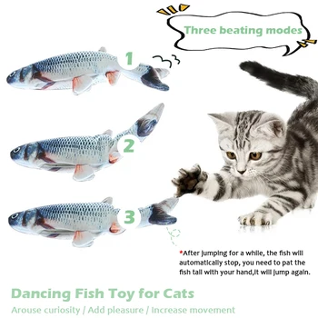 30cm 3D Dans Pește Jucărie animale de Companie Cadouri de Încărcare Simulare Pește Umplut Perna Papusa Simulare Dans Pește Joacă de-a Pisica Interactive