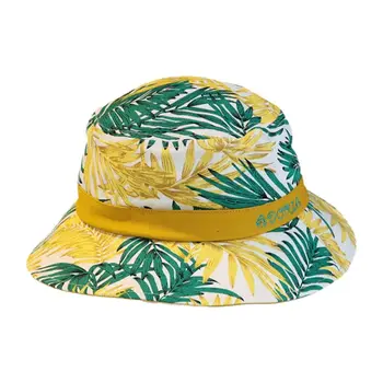 Unisex Culoare De Contrast Tropicale Cu Frunze Găleată Pălărie Litere Broderie Panama Capac