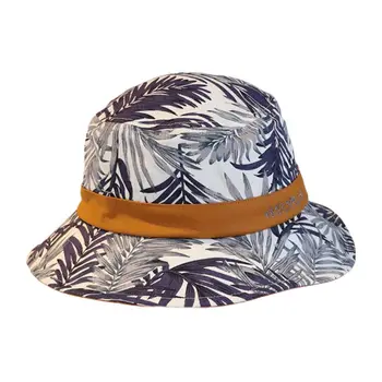 Unisex Culoare De Contrast Tropicale Cu Frunze Găleată Pălărie Litere Broderie Panama Capac