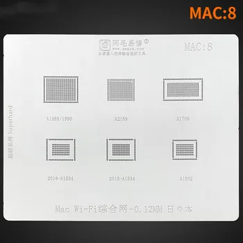 Amaoe BGA Reballing Stencil Mac8 Pentru MACbook Cip Wifi Stencil A1989 A2159 A1706 A1534 A1932 Modul Wifi Integrat Stencil