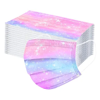 50PC Adult Tie-dye Gradient Tipărite Trei Straturi de Praf de unica folosinta Masca masti Colorate Curcubeu masca mascarillas rosas