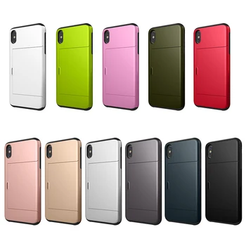 Pentru IPhone X XR XS 11 12 Pro MAX 8 7 Plus Telefon Mobil Caz pentru IPhone 5 5S 6 6S Slide Slot pentru Card de Spate Capac de Protecție