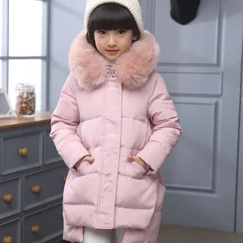 Moda Copii în Jos Jacheta Rusia Jacheta de Iarna Pentru Fete Grosime de Rață Copiii Outerwears Pentru Rece -30 de grade Jacheta Haina Calda