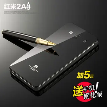 Pentru Xiaomi Redmi 2 Cazuri de Telefon de Lux, Cadru Metalic din Aluminiu & Sticlă Călită baterie capac spate pentru Xiaomi Redmi 2a