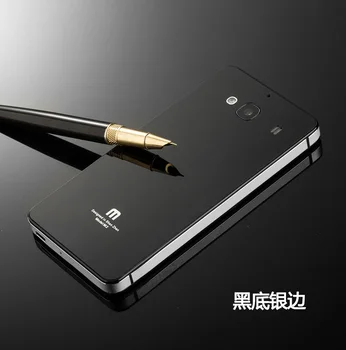 Pentru Xiaomi Redmi 2 Cazuri de Telefon de Lux, Cadru Metalic din Aluminiu & Sticlă Călită baterie capac spate pentru Xiaomi Redmi 2a