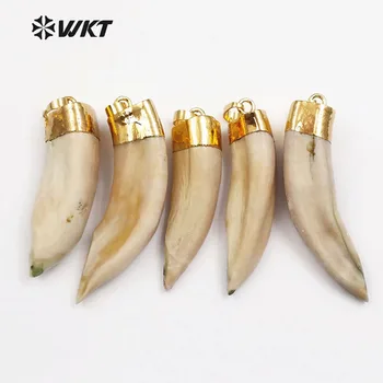 WT-P241 Prime Lup Dinte de Aur Plafonate Pandantiv, dinți de Rechin Pandantiv Cu Aur Eletroplate Cadou Special Pentru Femei