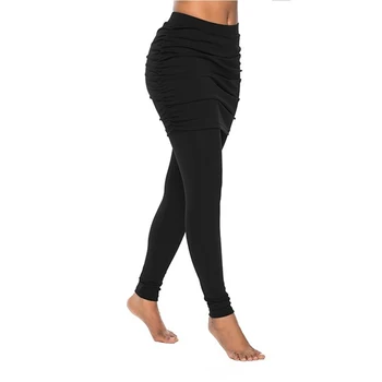 De Înaltă Talie Jambiere 2020 Rulează Pantaloni WomenWrap Hip Partea De Fusta Plisata Fals Două Piese Sexy Inconjurat Jambiere Pantaloni De Yoga