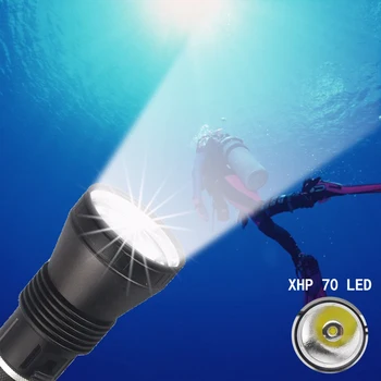 Topcom XHP70 LED-uri Profesionale Scufundări Lanterna IP68 Putere Lumina Scufundări Lumina Subacvatice 50m Spearfishing de Lumină Cu Coada Coarda