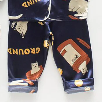 Umor Urs Copii de Toamnă Lungă Set de Pijama Moda Versiunea de Desene animate De La Serviciu Acasă Confortabil Pijama Drăguț Set