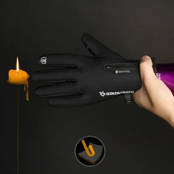 5 Dimensiunea Rece-dovada Unisex Impermeabile de Iarnă Mănuși de Ciclism Puf de Cald Mănuși Pentru Touchscreen Vreme Rece, Vânt Anti-Alunecare