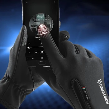 5 Dimensiunea Rece-dovada Unisex Impermeabile de Iarnă Mănuși de Ciclism Puf de Cald Mănuși Pentru Touchscreen Vreme Rece, Vânt Anti-Alunecare