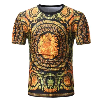 Mens cu Maneci Scurte T-Shirt 2018 Vară de Moda Noua Europa Curtea 3D Imprimate Casual, O-Neck Floral Tricouri De Diferite Culori Si Stiluri