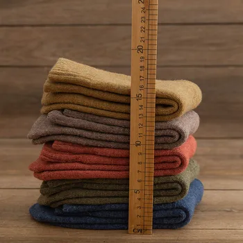 Iarna Oamenii Noi e Cald Gros de Culoare Pură Lână de Înaltă calitate Harajuku de Colorat Retro Moda Casual Socks 5 Perechi