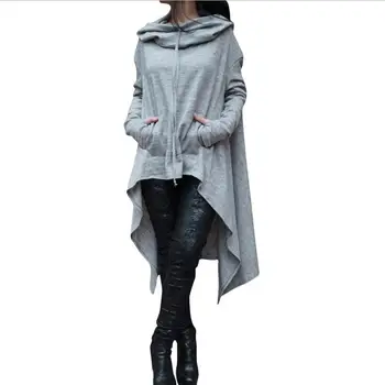 Toamna Iarna Femei Sacou Haina XXXXL Plus Dimensiune Moda Lungi Pulover de Îmbrăcăminte exterioară Neregulate Hoody Guler de Îmbrăcăminte de Bază Sacou
