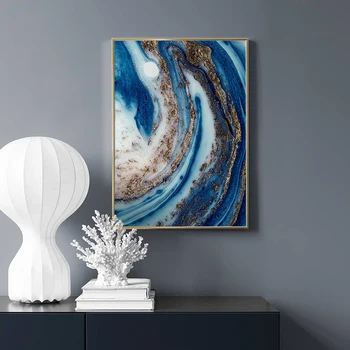 Ocean Forma Marmură Peisaj De Postere Și De Imprimare Stil Nordic Canvas Abstract Imagini De Perete Art Decor Acasă Pictura Pentru Camera De Zi