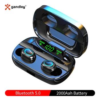 Gandley S11 TWS Bluetooth căști fără Fir, Căști Căști in-Ear de mare capacitate de încărcare cutie de amprente touch automată pereche