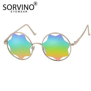 SORVINO Retro de Lux Brand de Oameni Oglinda Rotund Stele ochelari de Soare Femei 2020 Designer de Moda Festivalul de 90 de Mare Ochelari de Soare Nuante P401