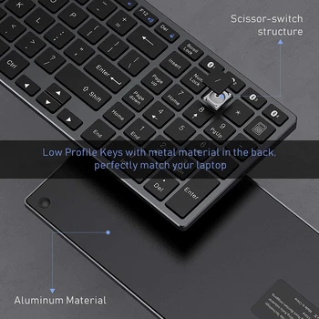 SeenDa Reîncărcabilă tastatura Bluetooth pentru Tableta, Laptop rusă/franceză/germană /engleză 4Device Sincronizare Wireless keyboard Metal