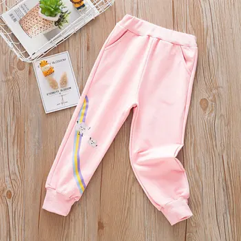 De Brand Nou pentru Sugari Fete pentru Copii Pantaloni Casual din Bumbac 2020 Moda de Primăvară Simplu Curcubeu Sport Pantaloni Copii Fata de Toamna Pantaloni 2-6M