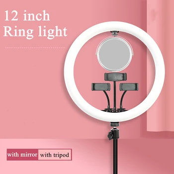 12 țoli 30cm Selfie Inel de Lumina Lampa LED Estompat Inel de Lumina cu Trepied lumina Ringlight cu oglinda Suport pentru TikTok Youtube Live