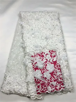 Cele mai recente franceză dantela 3D cu flori brodate pe tul dantela tesatura destul de flori cu margele de proiectare de înaltă calitate net dantela!