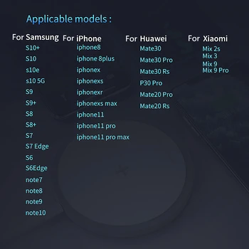 15W Qi Wireless Charger Rapid de Încărcare Pad pentru iPhone 11 Pro Xs Max X Xr 8 Samsung, Huawei, Xiaomi mi 10 9 AirPods Wireless de Încărcare