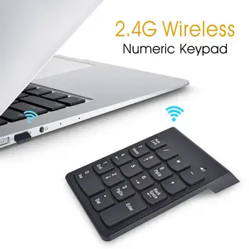 18 Taste Tastatură Digitală 2.4 GHZ Wireless Portabil cu O Singură Mână Număr Tastatura USB Număr Pad Pentru Birou Tabletă Notebook Laptop