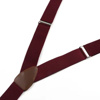Noi Bretele Unisex Suspensor Reglabil din Piele PU Butonul Adult Bretele Solide Caldă Simplă Centură Roșie BD704