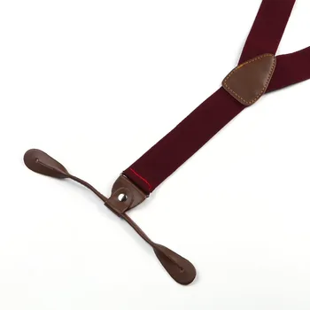 Noi Bretele Unisex Suspensor Reglabil din Piele PU Butonul Adult Bretele Solide Caldă Simplă Centură Roșie BD704