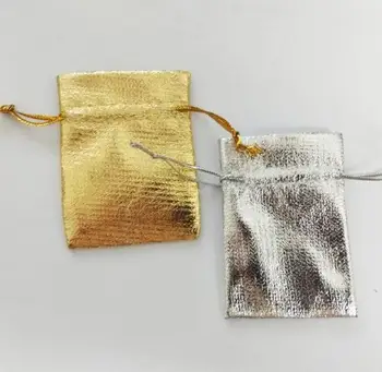 100buc Culoare de Aur și Argint de Culoare 5x7cm Sac Organza Bijuterii Pungă de Pungă,de Crăciun, de Nunta Mireasa Petrecere de Aniversare Cadou Saci & Pungi