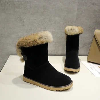 2021 dimensiuni mari 34-43 3 culori Pantofi Femei Adăuga Blană Cald Platforma de iarnă Pantofi pentru femeie Cizme de zapada de pluș m995
