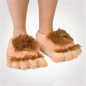 WEH bărbați papuci de iarna 2021 Indesata Bărbați Cald Laba Papuci Unisex Dimensiune Creativă Faux Blana Om Pantofi de Designer Bigfoot Pantofi de Interior