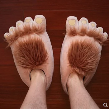 WEH bărbați papuci de iarna 2021 Indesata Bărbați Cald Laba Papuci Unisex Dimensiune Creativă Faux Blana Om Pantofi de Designer Bigfoot Pantofi de Interior