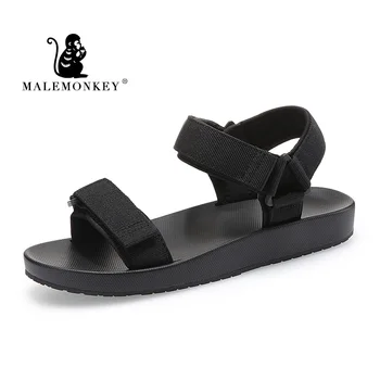 MALEMONKEY 023028 Femei Sandale Plate Holiday Beach Pantofi de Vară 2020 Feminin Papuci de casă Moale Confortabil Doamnelor Sandale Femei Negru