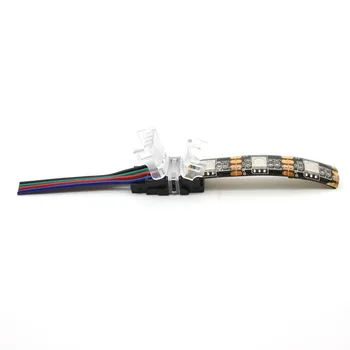 5pcs RGB LED Strip Conector 4 Pin 5050 10mm LED-uri Colorate Bandă de Lumină Conector pentru Waterproof IP65 Benzi de Sârmă Utilizați