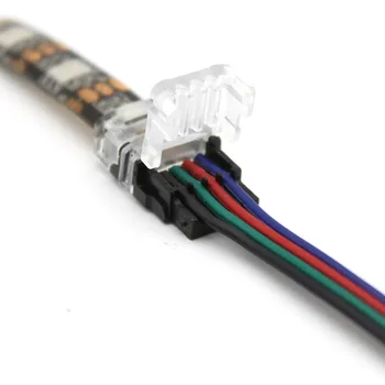 5pcs RGB LED Strip Conector 4 Pin 5050 10mm LED-uri Colorate Bandă de Lumină Conector pentru Waterproof IP65 Benzi de Sârmă Utilizați