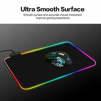 Mari Gaming Mouse Pad RGB USB LED-uri Stralucitoare Gamer Tastatura Mousepad Soareci Mat 14 Moduri de Iluminare Pentru PC si Laptop