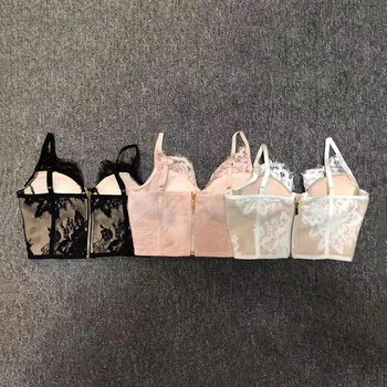 Ailigou 3 Culori De pe High Street Style Sexy V-Neck Lace Top Femei 2020 Celebritate Designer de Moda Camis