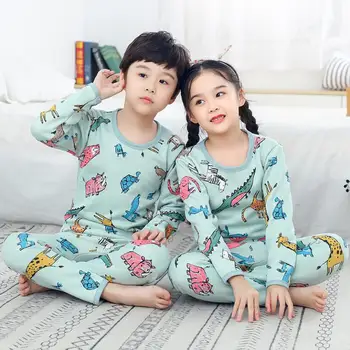 Copii seturi de pijamale copii de desene animate de animale sleepwear unisex de iarna fleece interior pijamale adolescente pijamale cald jacheta copii johns