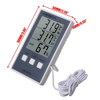98 * 58 * 14mm Mare Precizie Alb&Gri Digital LCD Mare, de Interior, Temperatură și Umiditate Metru Temperatura Instrumente 1 buc