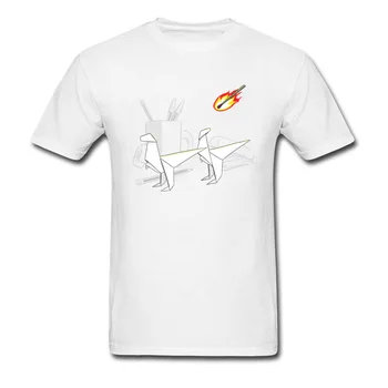 Desktop Dispariție T-shirt Noutate Barbati Tricou Dinozaur Origami Tricou Jurassic Iubitor de Îmbrăcăminte se Potrivi Tee Black Topuri Amuzant