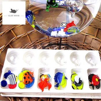 Acvariu decorativ figurine Miniaturale din Sticlă animale Marine Statui plutitoare farmece pandantiv pește ornament rezervor de Pește accesorii